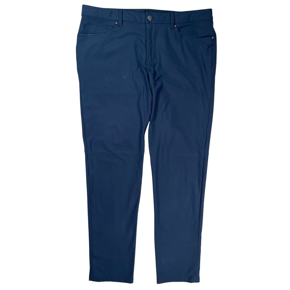 Lululemon ABC‎ Pant Men 36 Navy Blue Warpstreme Slim Fit 5-Pocket Preppy Casual